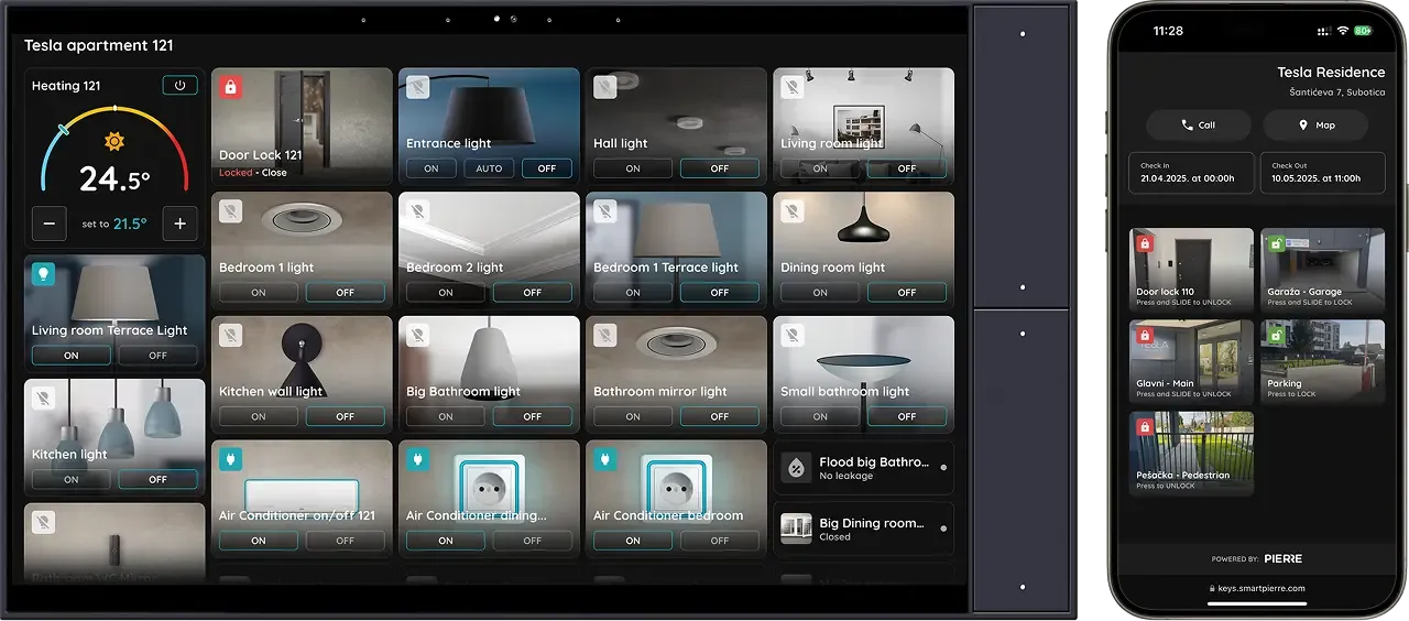 Smart home control dashboard and mobile app